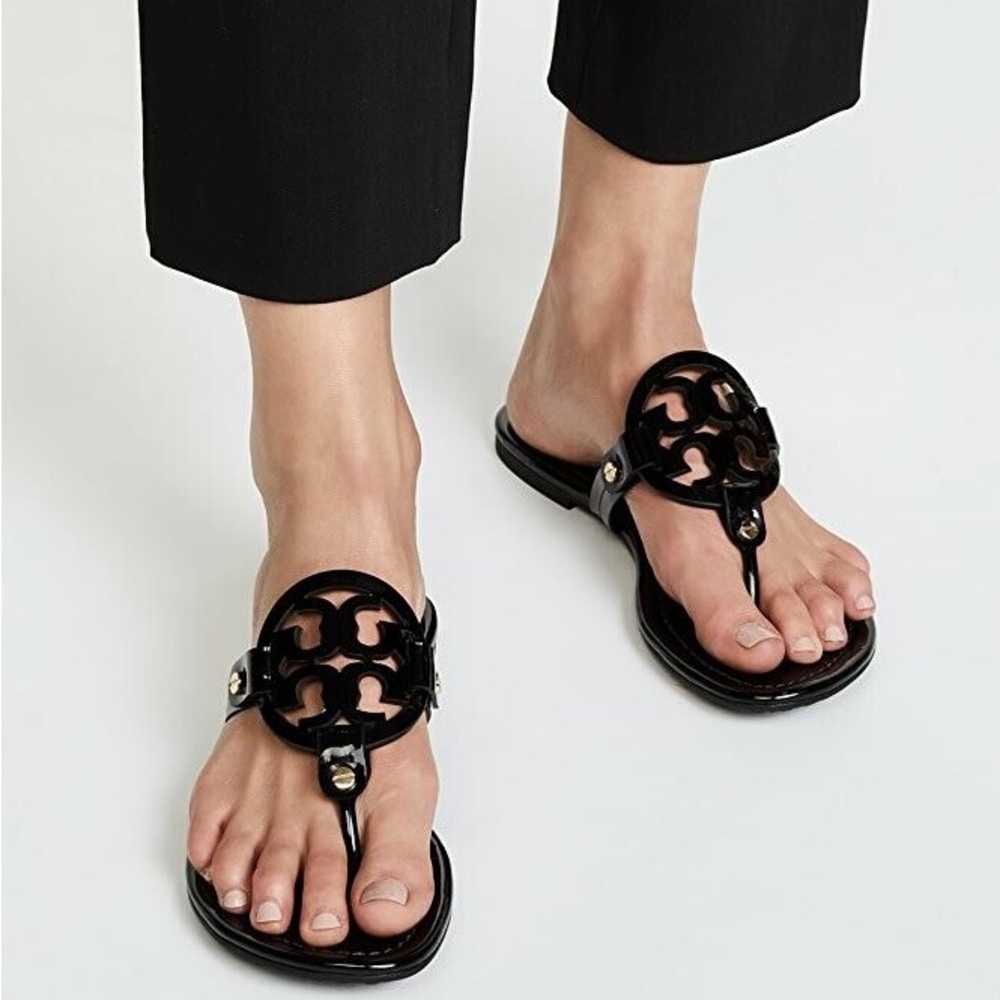 Tory Burch Miller Sandal - Black Patent Leather